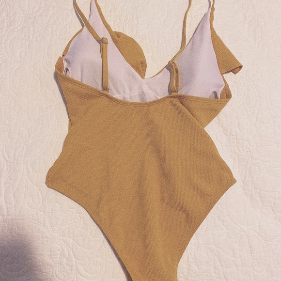 Mustard swim suit one piece - Picture 3 of 3